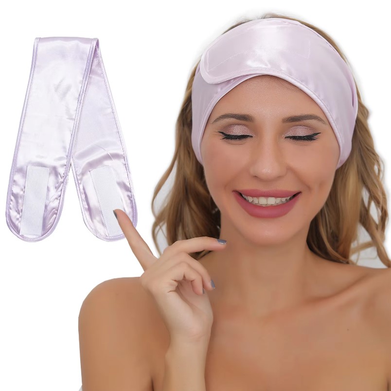 Home Textiles Face Towel - Diadema de satén sedoso ajustable para